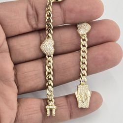 10kt Real Gold Heart Fancy Bracelet