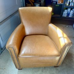 Pottery Barn Irving Leather Armchair