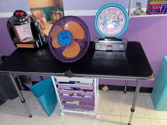 Black Folding Table with Metal Legs