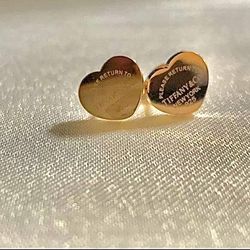 T&Co. Heart Stud Earrings Rose Gold Color 925, fashion Jewelry for Women.