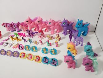 52pcs My Little Pony Figures, Chain Necklace, Wings, Cupcake Rings
