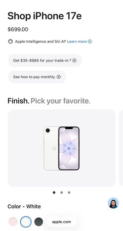 iPhone 17e white unlocked 256g