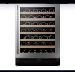 Hisense 23.4-in W 54 - Bottles Stainless steel Built-in/ Freestanding Indoor Wine Cooler