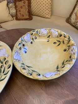Hand painted Italian Porcelain Large Platter Server