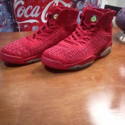 Nike Air Jordan Red Flyknit Hitop Sneakers Size 12