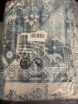 New Blue area rug 5x7 machine washable