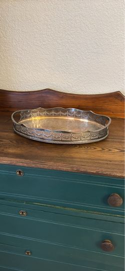Ornate silver plated tray