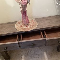 Wood side table.  W 1.3 Feet x4.5 feet 