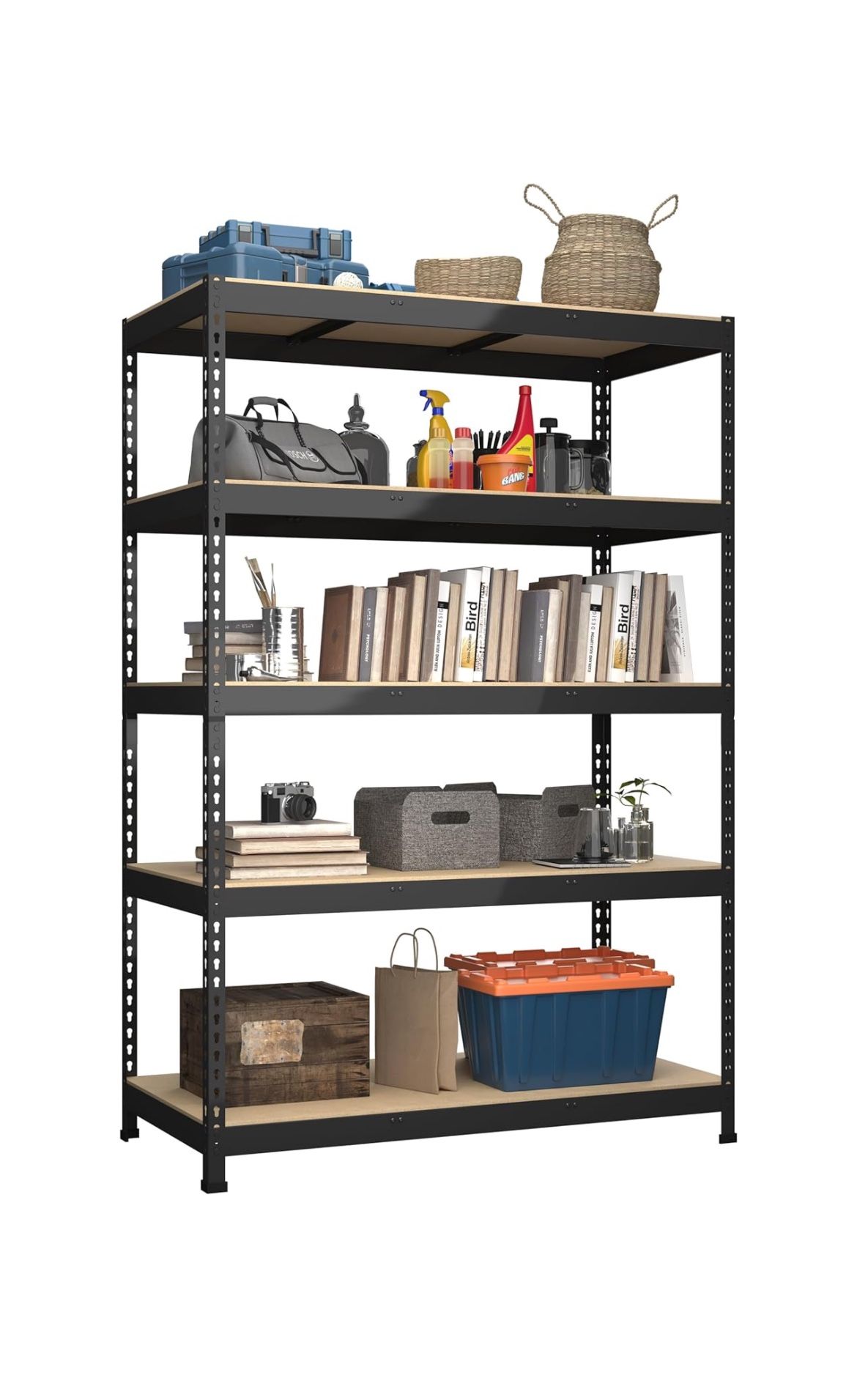5 Tier Adjustable Garage Metal Storage Shelves 48" W x 24" D x 72" H- New In Box