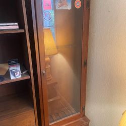 Vintage Gun Case Display Cabinet With Key 