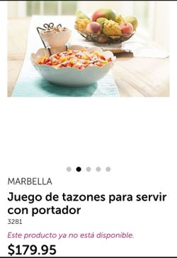 Juego de tazónes Marbella nuevo en caja de princess house