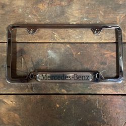 Mercedes Benz OE Factory Black Stainless Steel License Plate Frame 