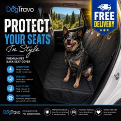 Dog Back Seat Cover for Cars SUVs Trucks – Waterproof Pet Hammock – Free Delivery