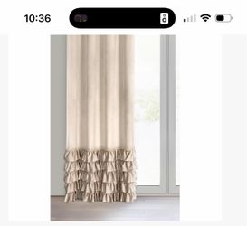 Champagne Ruffle Curtain Panels - 52" W x 80" L - Set of 2 - Excellent Condition