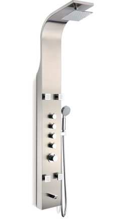 ANZZI Shower Head Panel Tower, Echo Brushed Steel Stainless Steel Metal, 4