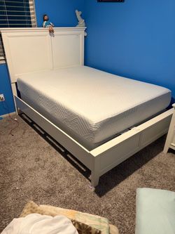 Full size bed frame with mattress
