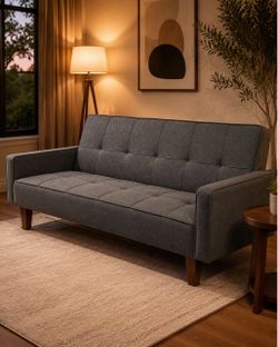 Brand-New Gray Futon Sofa Bed – $169.99