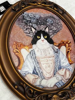 Carol Lew “Royal Queen Cat” Wall Art - Vintage Portrait 14 x 17”
