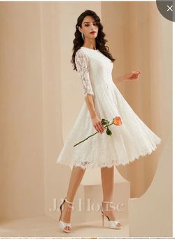 JJ's House White Lace Midi Dress size 2