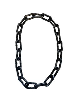 Dark Metal Chunky Chain Link Necklace Plastic Halloween prop
