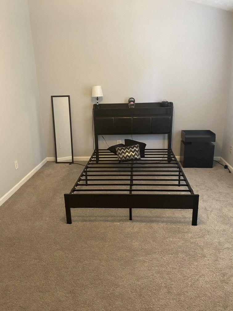 Black Full Size Bed Frame And Nightstand *BRAND NEW*