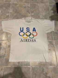 VTG 1988 Adidas USA Olympic Games Single Stitch T-Shirt Trefoil Made In USA L
