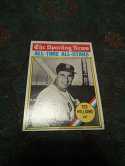 Vintage 1976 Topps baseball Ted Williams /the sporting news /all-time all -star /card #347