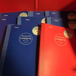8 brand new wide ruled composition notebooks