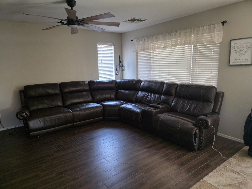 Faux Leather Reclining Couch