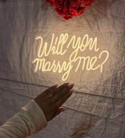 Will you marry me neon sign