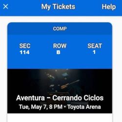 4 Tickets Aventura Concert Is Available 