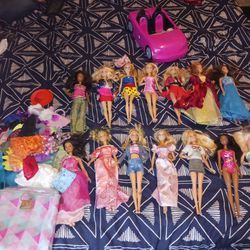 14 Barbie dolls, car, & clothes 2000's LOT #3