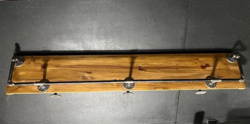 6ft Rustic Wood Wall Mounted Bar