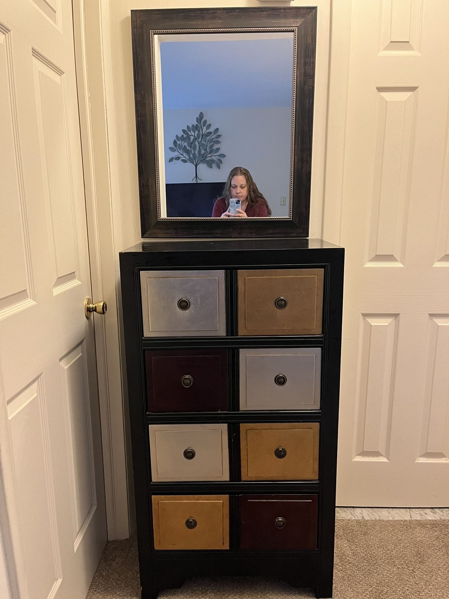 Tall Dresser And Mirror