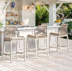 3X Cream color 26” aluminum barstools
