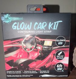 New 2-Piece LED Car Lighting Set – Red Interior Glow Strip & Tire Valve Cap Lights