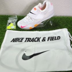 Nike Zoom Pole Vault Elite 3 Track Shoes White Orange Men 12/Women 13.5 Women's 