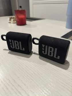 2 JBL Go 3 Bluetooth Speakers