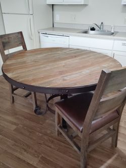 Beautiful Solid Wood Dining Table With 2 Chairs