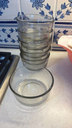 6 small glass bowls