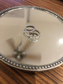 Sterling silver and diamond shard hoop earrings