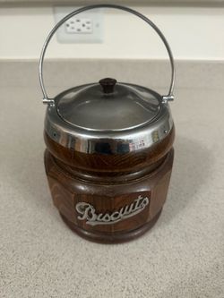 Antique Biscuits Barrel Jar Vintage Farmhouse Style