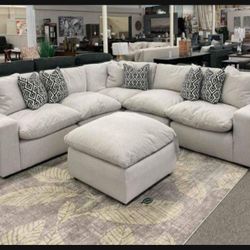 Light Ivory  L Shape Modular Couch Sectional 👍 Delivery Available ✅