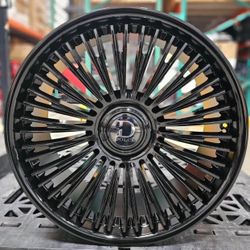 (4)24" Dolce Razzo Wheels/Tires  Black Rims Fit Escalade Yukon Silverado Tahoe F150-We Finance