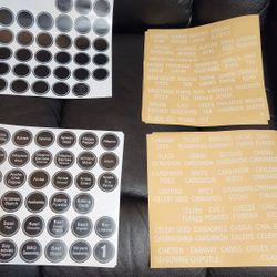 Spice jar pre-printed Labels, 2 Sets