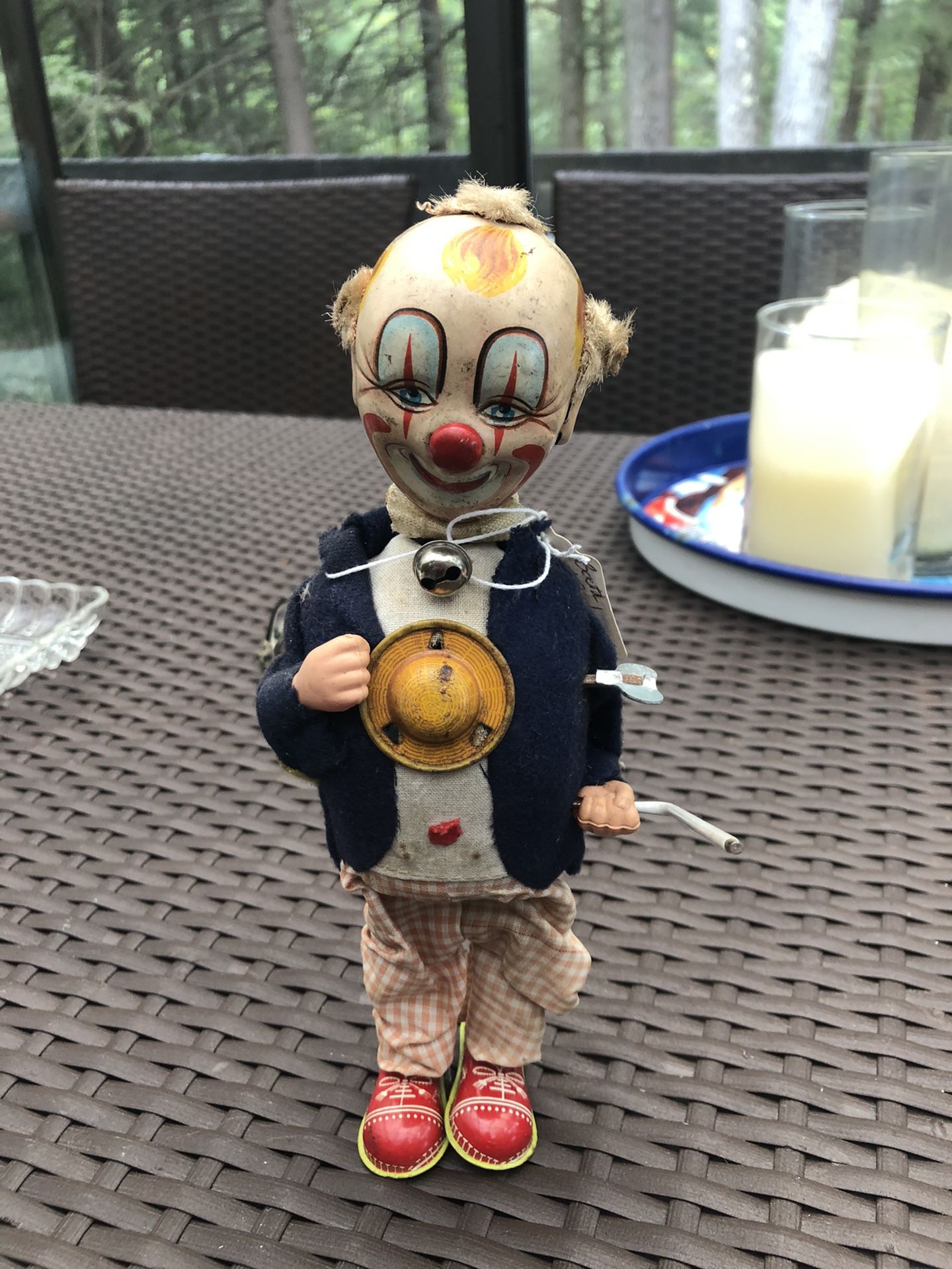 Old Tea Clown Toy In Working Condition