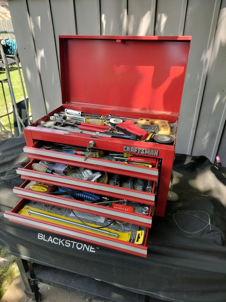 Beast Red Table Tool Box Craftsman Style With Tool In It Loaded