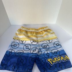 Youth Pokémon Boys Pikachu Swim Trunks Swimsuit Shorts Size Large