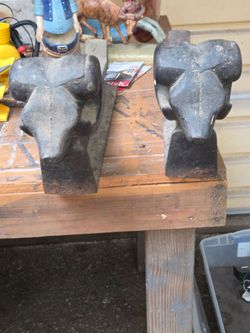 Cast iron Ram andirons