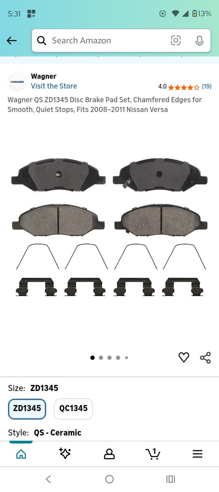 New Brake Pads Fit Nissan Versa 2008-2011